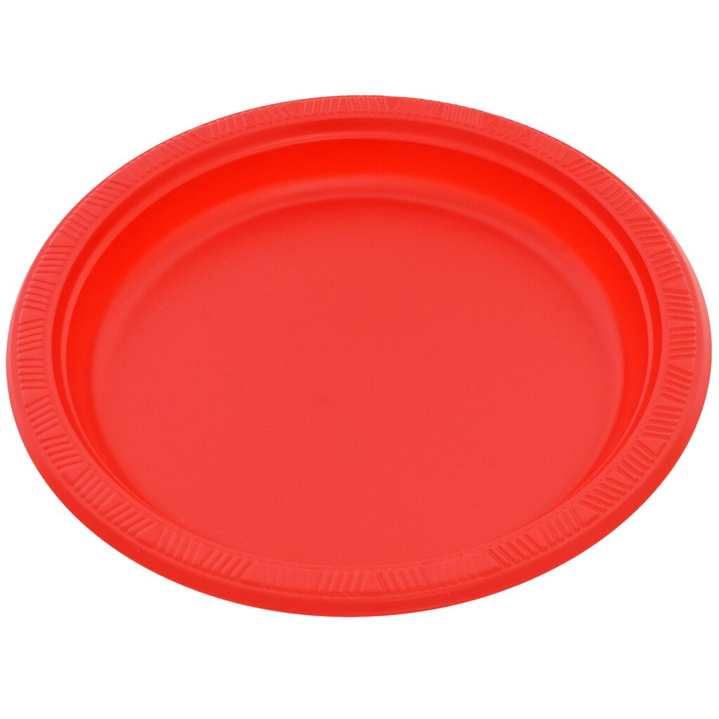 Red Plastic 9in. Dinner Plates, 8ct. Packs Blossom Global Store